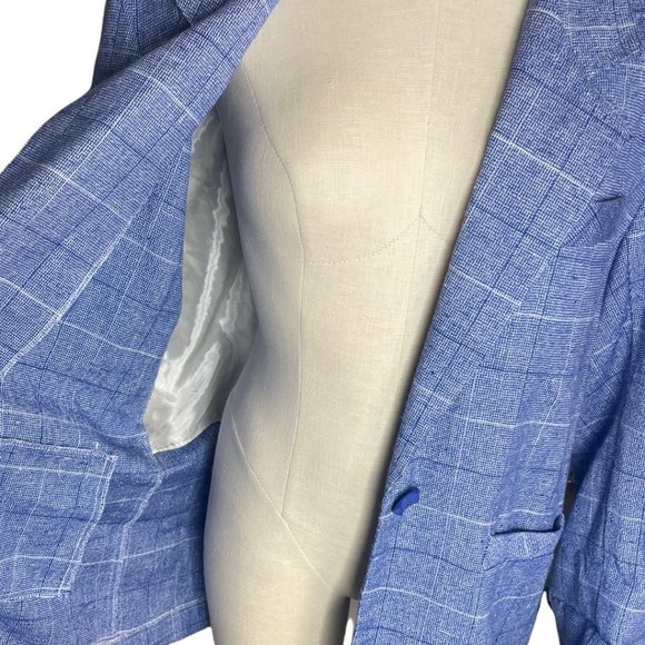 3/$30⭐️𝅺VINTAGE Blue Partially Lined Women’s One Button Blazer - Picture 6 of 8